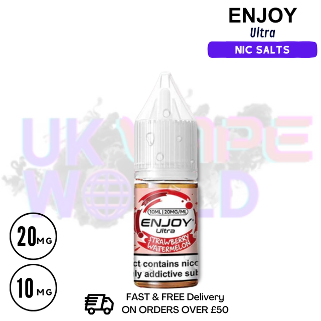 Shop Strawberry Watermelon Enjoy Ultra 9000 9K Nic Salt 10ML eLiquid - UK Vape World