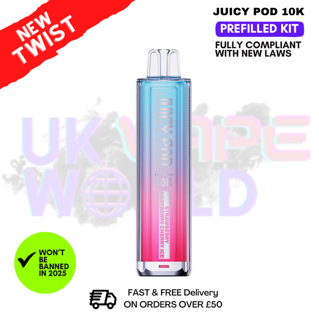 Straw Raspb Cherry ICE Juicy Pod 10K NovaMax Pod Kit