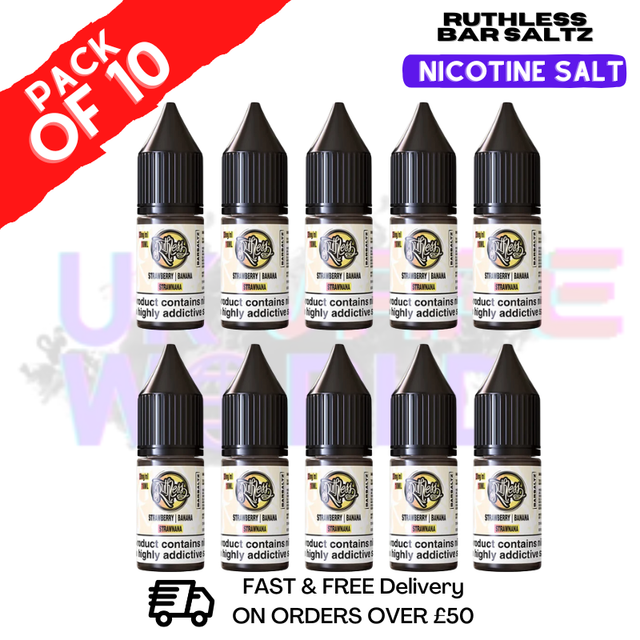 Strawmelon On Ice Ruthless Nic Salt Eliquid Box Of 10-ukvapeworld