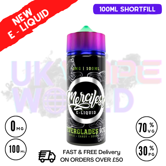 Everglades Ice Merciless Shortfill Juice 100ML Eliquid-ukvapeworld