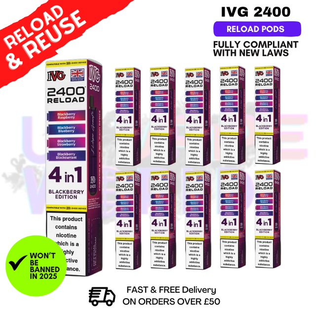Blackberry Edition IVG 2400 RELOAD Pods - Box Of 10