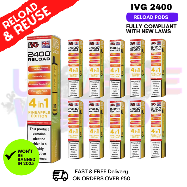 Pineapple Edition IVG 2400 RELOAD Pods - Box Of 10