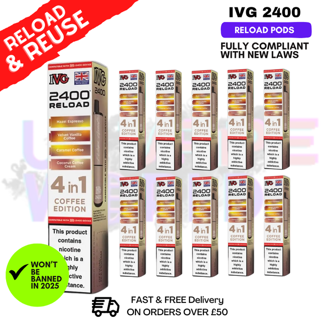 Coffee Edition IVG 2400 RELOAD Pods - Box Of 10