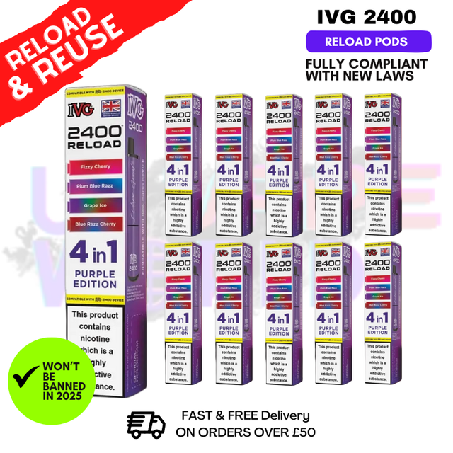 Purple Edition IVG 2400 RELOAD Pods - Box Of 10