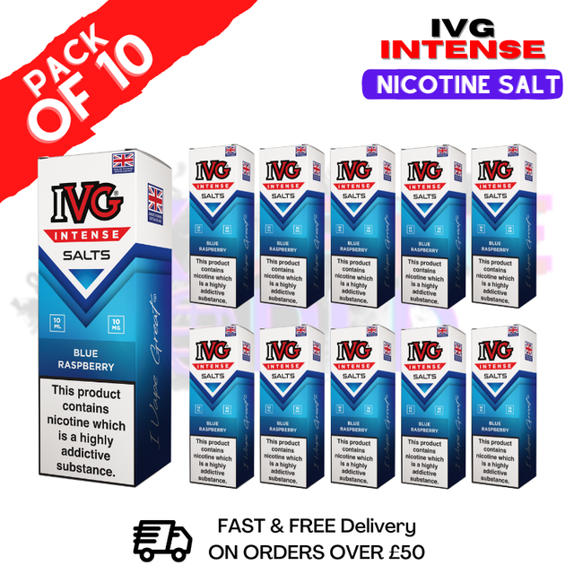 Blue Raspberry IVG Intense Nic Salt Box Of 10