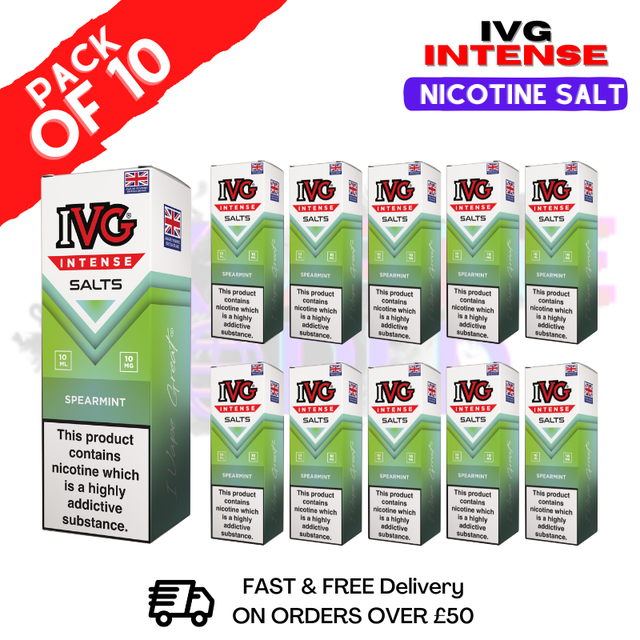 Spearmint IVG Intense Nic Salt Box Of 10