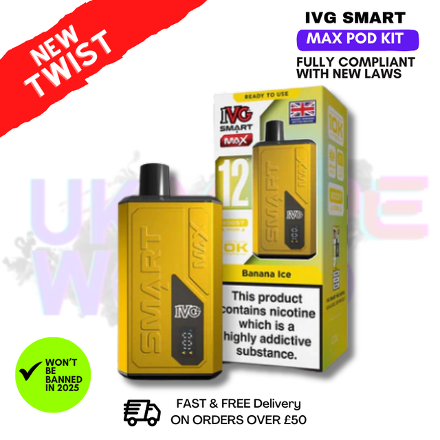 Shop Banana ICE IVG Smart Max 10K Puff Prefilled Pod Kit - UK Vape World
