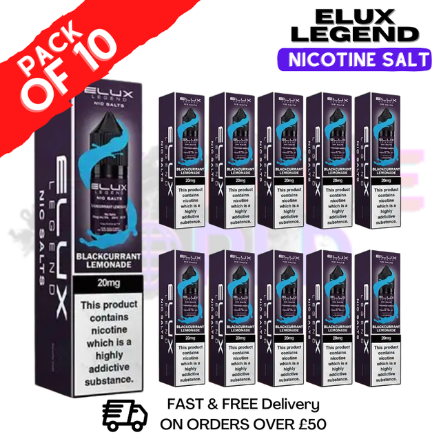 Blackcurrant Lemonade Elux Legend Nic Salt BOX OF 10