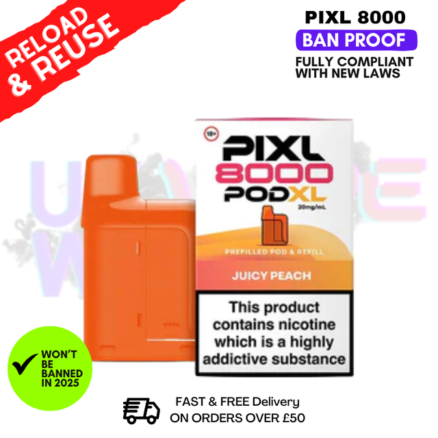 Juicy Peach Pixl 8K Replacement Pods (Refil Pack)