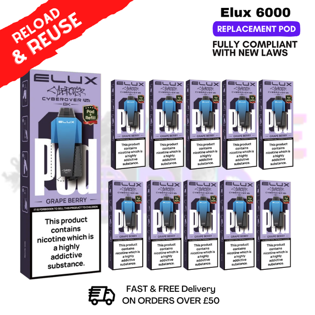 Grape Berry Elux 6K Replacement Pods Box Of 10