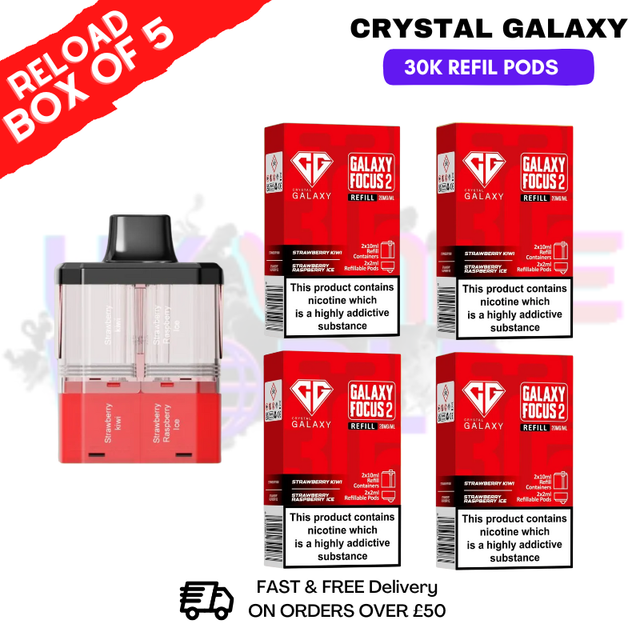 Shop Strawberry Kiwi Crystal Galaxy 30K Replacement Pods Box Of 5 - Ukvapeworld