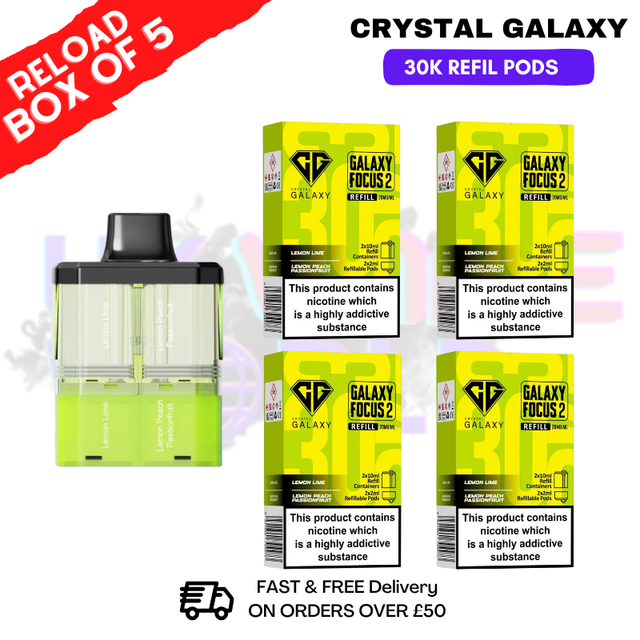 Shop Lemon Lime Crystal Galaxy 30K Replacement Pods Box Of 5 - Ukvapeworld