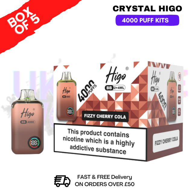shop Fizzy Cherry Cola Crystal Higo 4000 Pod Kits Box Of 5 - Ukvapeworld