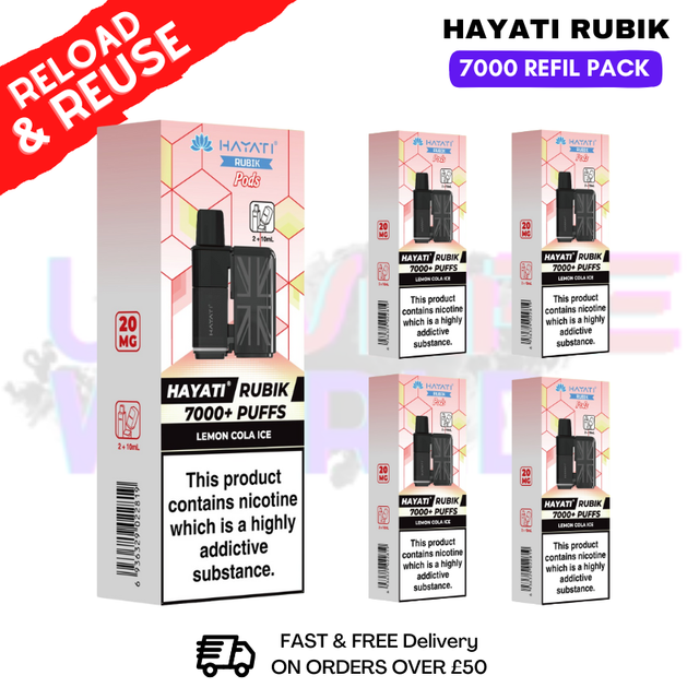 shop Lemon Cola ICE Hayati Rubik 7K Replacement Pods Box Of 5 - ukvapeworld