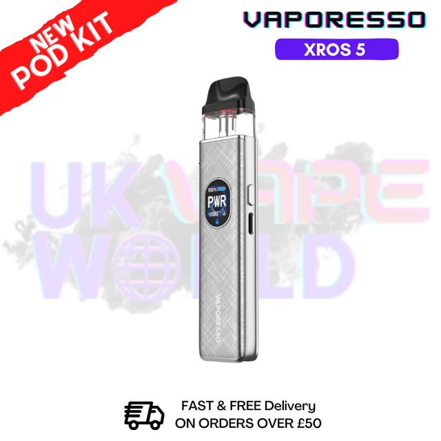shop Grey Silk Vaporesso Xros 5 Refillable Pod Vape Kit - ukvapeworld
