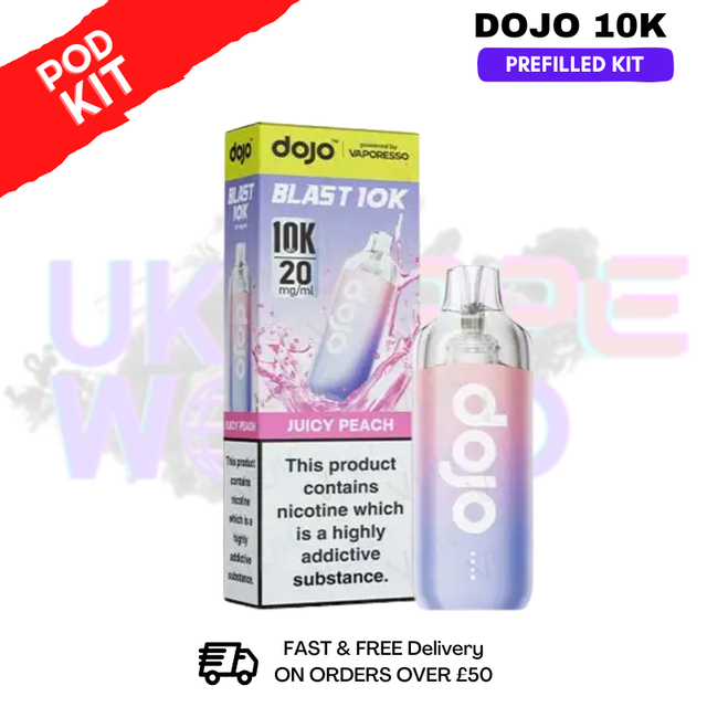 shop Juicy peach Dojo Blast 10K Puff Prefilled Kit - ukvapeworld