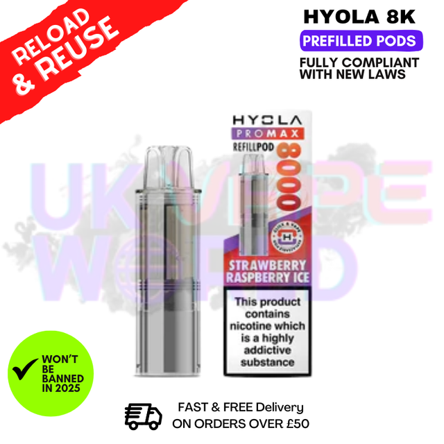 shop Strawberry Raspberry Ice Hyola Pro Max 8000 Replacement Pod - ukvapeworld