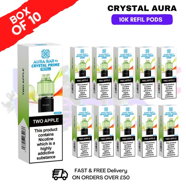 shop Two Apple Crystal Prime 10K Refil Pods Box Of 10 - ukvapeworld