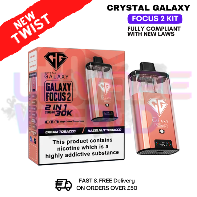 shop Cream Tobacco Crystal Galaxy 30K Focus 2 Puff Kit - ukvapeworld