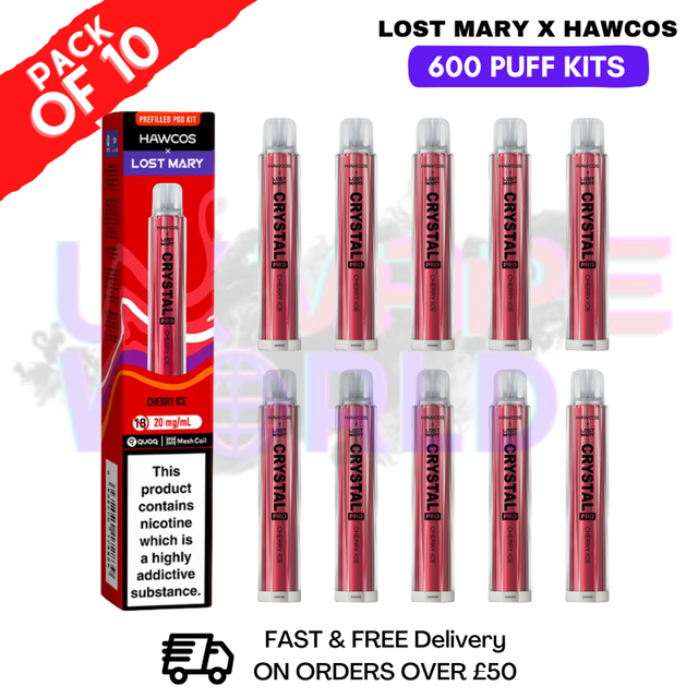 Cherry Ice Lost Mary Crystal Pro 600 KITS Box Of 10