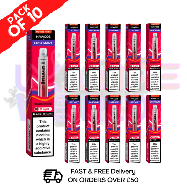 shop Strawberry Burst Lost Mary Crystal Pro 600 Puff Box Of 10 - ukvapeworld