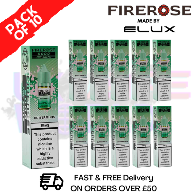 shop Buttermints Firerose 5000 Nic Salt Box Of 10 - ukvapeworld