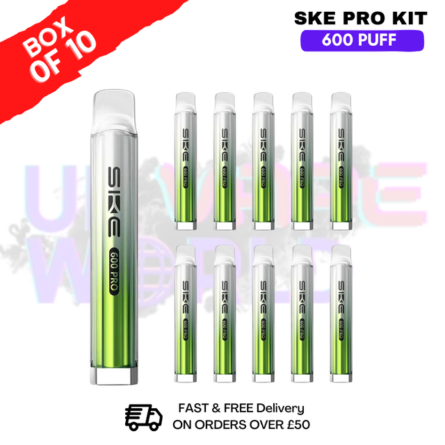 Kiwi Passion Fruit Guava SKE Crystal PRO 600 Puff Box Of 10 -ukvapeworld