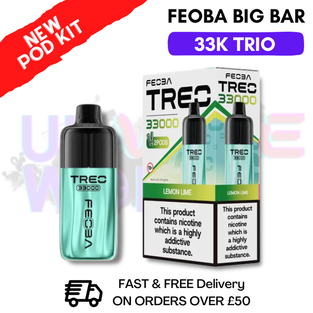 Lemon Lime Feoba Treo 33K Puff Pod Kit - ukvapeworld