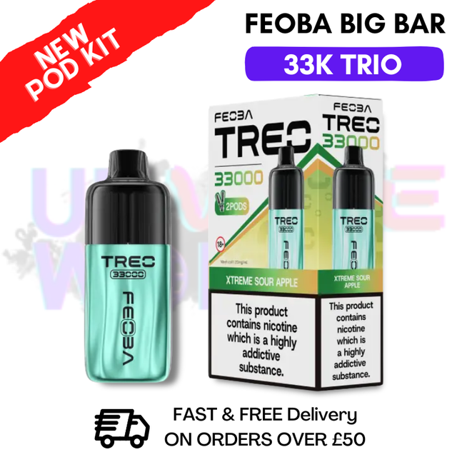 Xtreme Sour Apple Feoba Treo 33K Puff Pod Kit - ukvapeworld