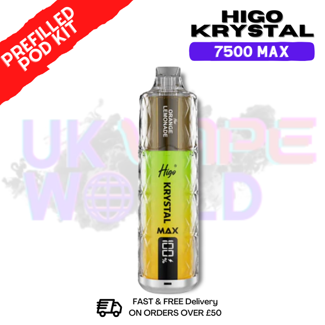 Orange Lemonade Krystal Higo 7500 Max Prefilled Pod Kit - ukvapeworld