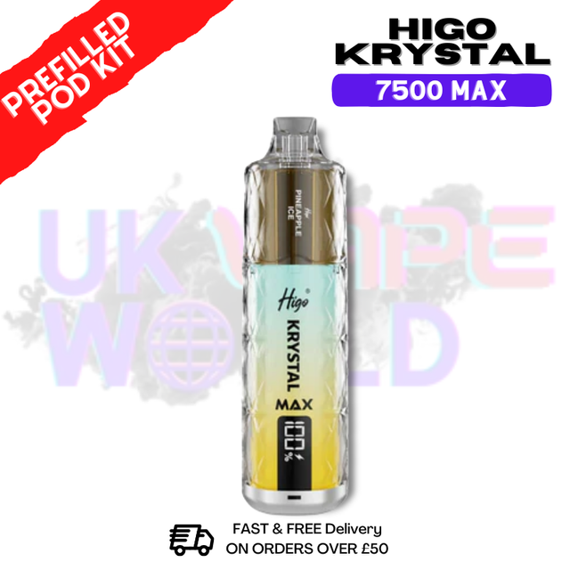 Pineapple Ice Krystal Higo 7500 Max Prefilled Pod Kit - ukvapeworld
