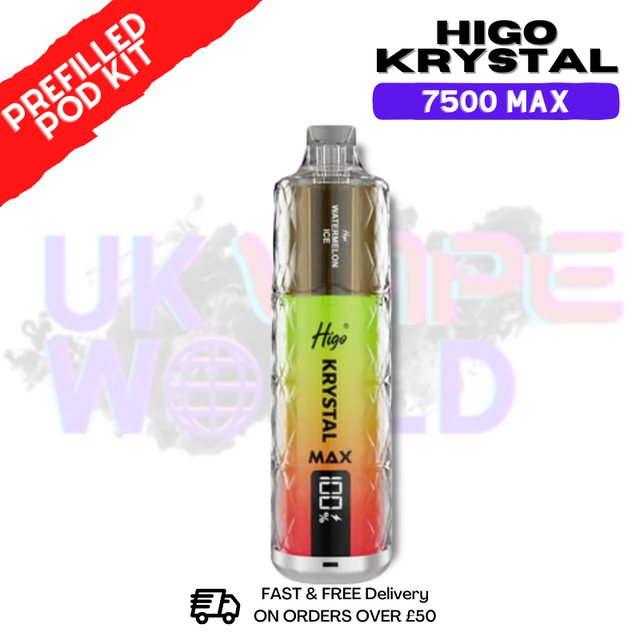 Watermelon Ice Krystal Higo 7500 Max Prefilled Pod Kit - ukvapeworld