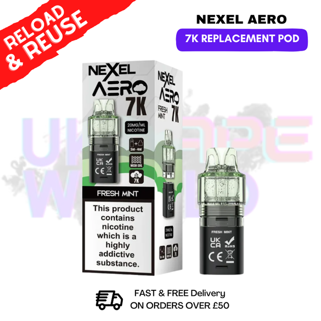 Fresh Mint  Nexel Aero 7K Replacement Pods - ukvapeworld
