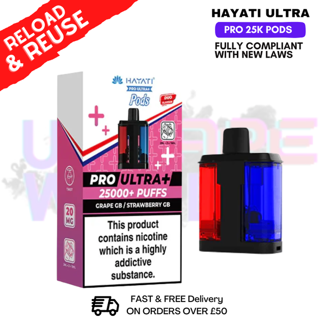 Grape GB Hayati 25K REFIL Pack Replacement Pods - UKVAPEWORLD
