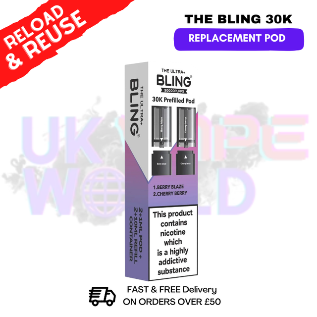 Berry Blaze Bling 30k REFIL PACK Ultra Plus Pods  - £6.99 - ukvapeworld