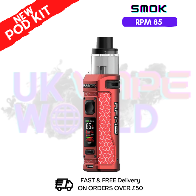 Matte Red Smok Rpm 85 Pod kit + Free Nic salt (PRICE £29.99) - ukvapeworld