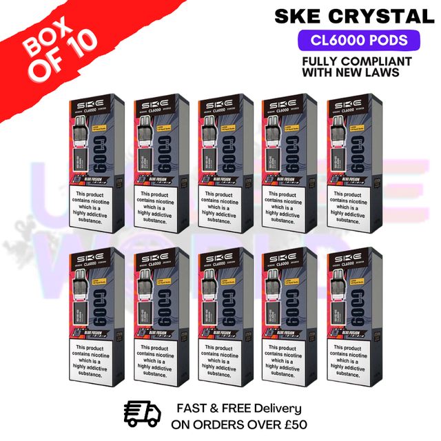 Blue Fusion SKE Crystal CL6000 Prefilled Pod Box Of 10 - ukvapeworld