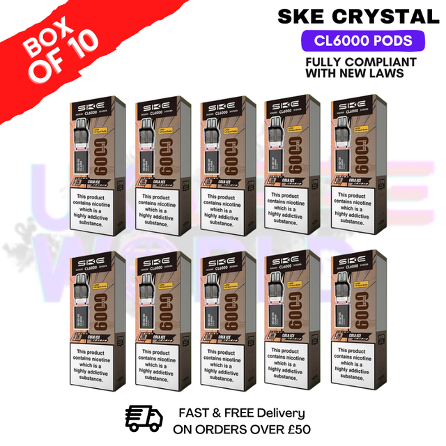 Cola Ice SKE Crystal CL6000 Prefilled Pod Box Of 10 - ukvapeworld