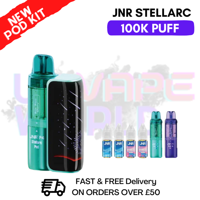 Blue Razz Cherry JNR 100K Puff Stellarc Pod Kit - ukvapeworld