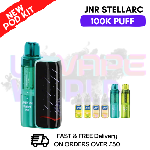 Strawberry Kiwi  JNR 100K Puff Stellarc Pod Kit - ukvapeworld