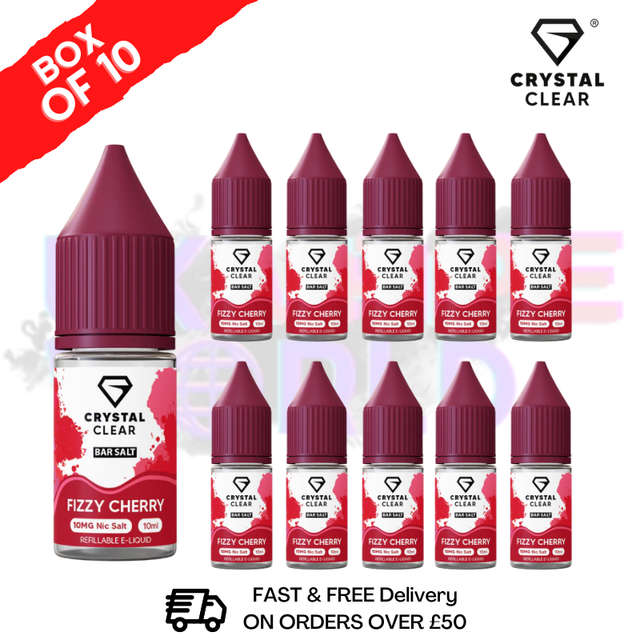 Fizzy Cherry Crystal Clear Nic Salt Box Of 10 - Only £17.99 - ukvapeworld