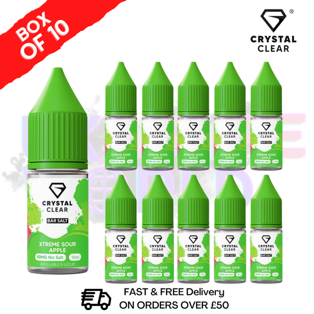 Xtreme Sour Apple Crystal Clear Nic Salt Box Of 10 - Only £17.99 - ukvapeworld