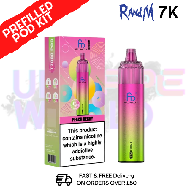Peach Berry Fumot RandM T7000 7K Prefilled Pod Kit - ukvapeworld