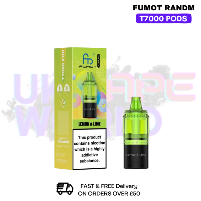 Lemon Lime Fumot T7000 RandM 7K Replacement Pods - ukvapeworld