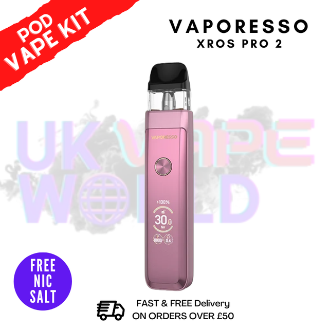 Moonlit Pink Vaporesso Xros Pro 2 Kit + Free Nic Salt - ukvapeworld