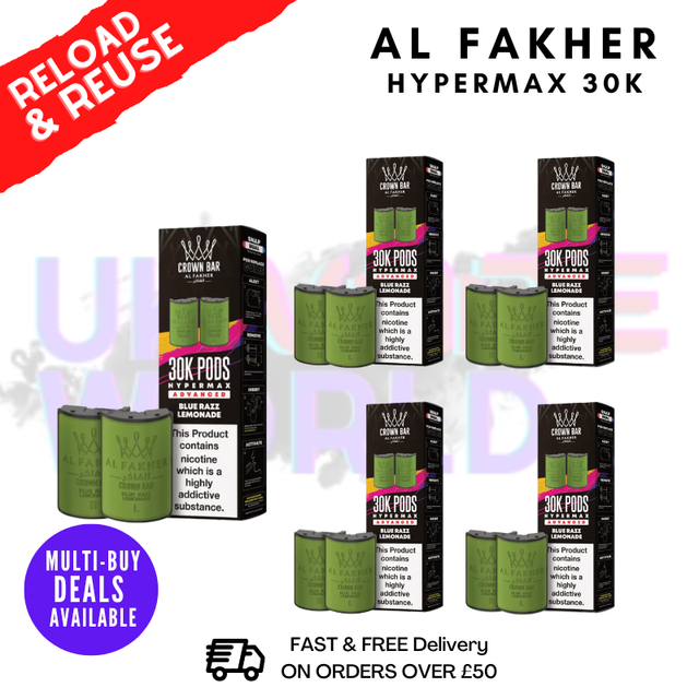 Blue Razz Lemonade AL Fakher 30K Box Of 5 Replacement Pods - ukvapeworld