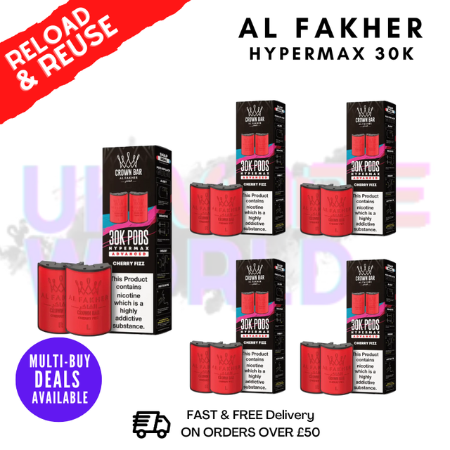 Cherry Fizz AL Fakher 30K Box Of 5 Replacement Pods - ukvapeworld