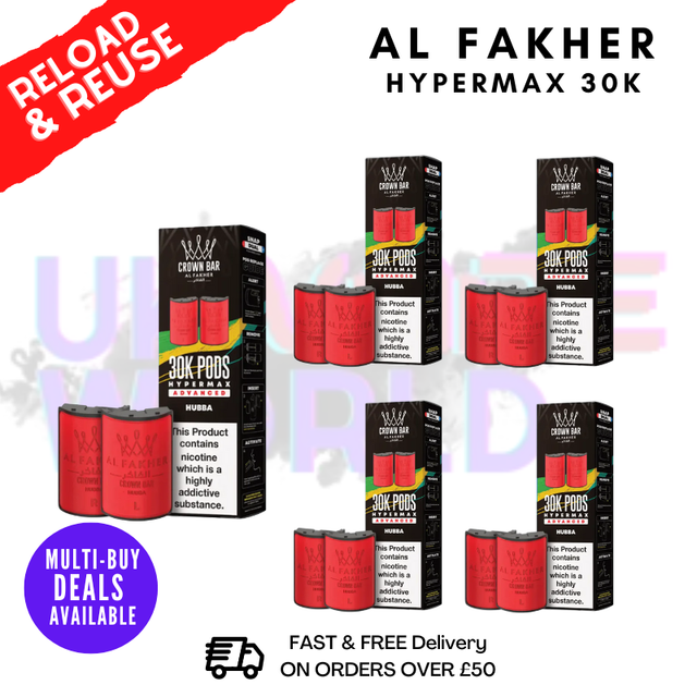 Hubba AL Fakher 30K Box Of 5 Replacement Pods - ukvapeworld