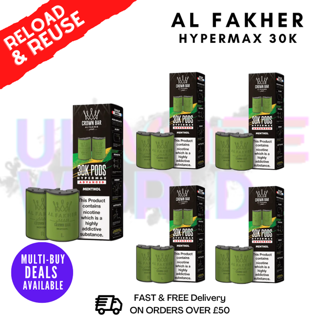 Menthol AL Fakher 30K Box Of 5 Replacement Pods - ukvapeworld