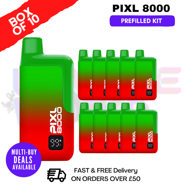 Strawberry Watermelon pixl 8000 Kits Box Of 10 - ukvapeworld